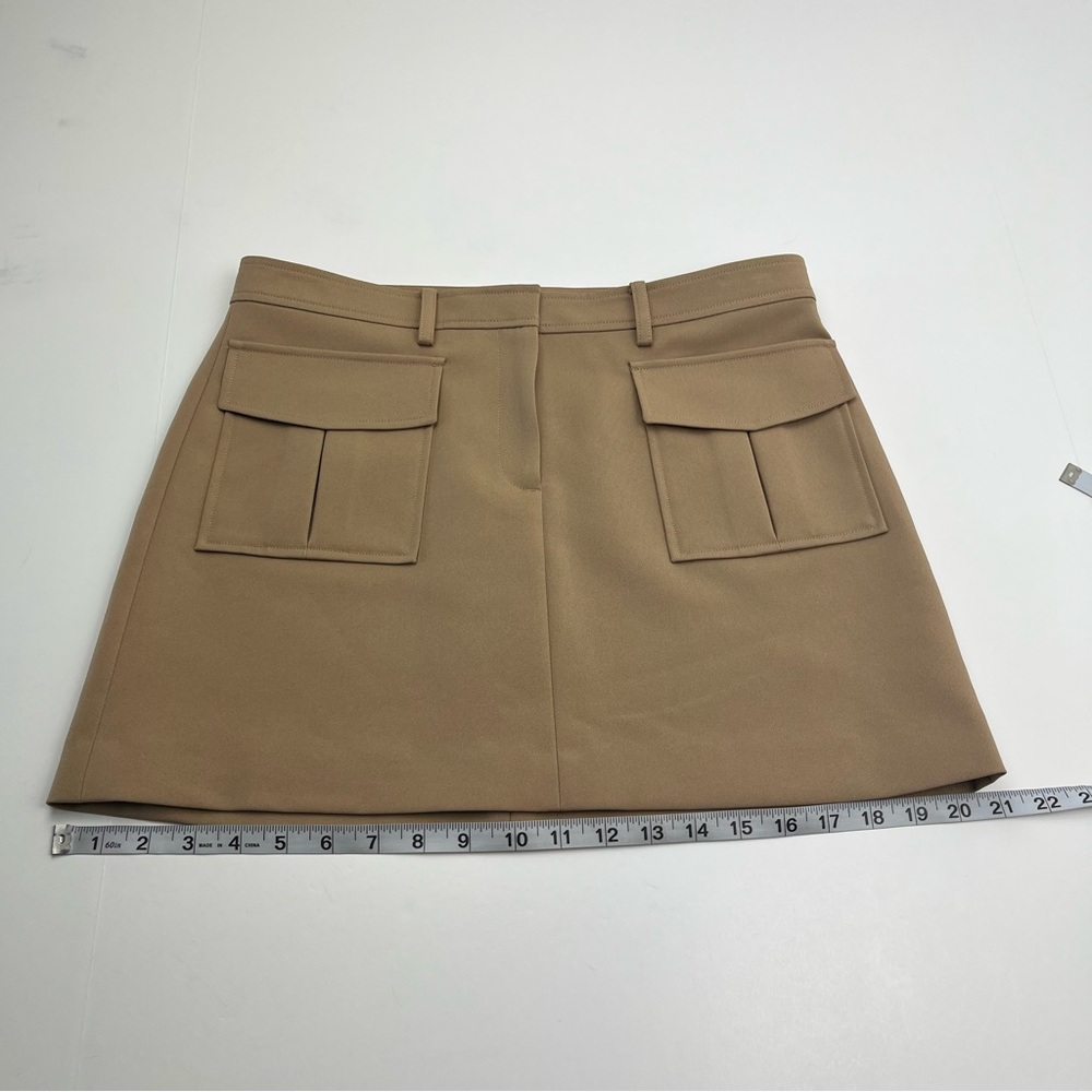 Theory‎ Lupah Prospective Safari Mini Skirt Womens Tan Size 6 Office Event - Picture 8 of 11